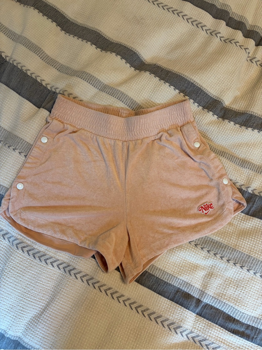 Nike Women's Dusty Pink Terry Athletic Shorts